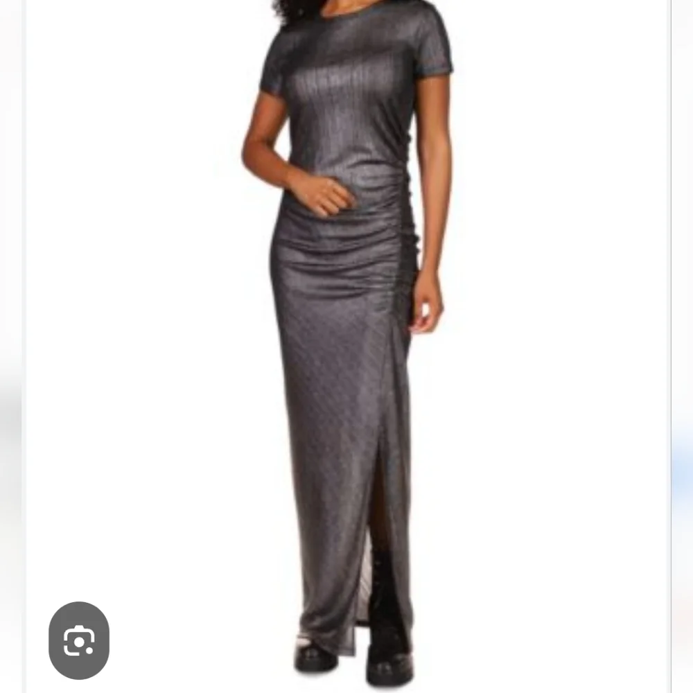 Michael Kors Short-Sleeve Metallic Maxi Dress sz XXL